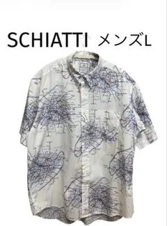 希少レア【SCHIATTI】パリ地下鉄マップ柄半袖Lホワイト系のサムネイル