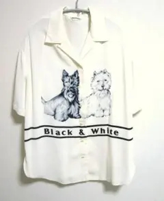 ブラックアンドホワイト　BLACK&WHITE　オープンカラーシャツ　日本製のサムネイル