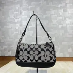 COACH アクセサリーポーチ シグネチャー ブラック ワンショルダー