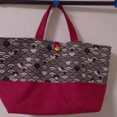 トートバッグ(ねこ柄×赤)