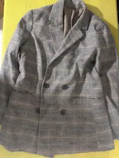 チェック柄ダブルブレストジャケット