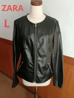 ZARA　美品フェイクレザー、ライダースへプラハムジャケット　L