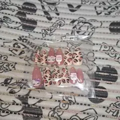 ヒョウ柄 ネイルチップセット 12個