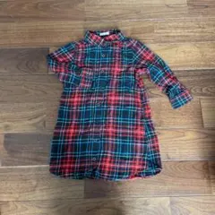 GU チェックシャツ　ワンピース　110