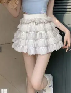 （訳あり）GRL インパン付きフリルティアードレースミニスカートat2556