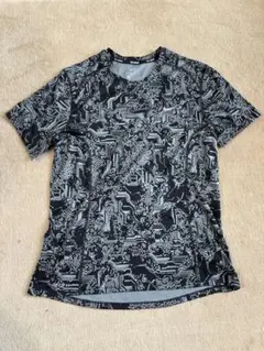 ナイキ DRI-FIT ランニング Tシャツ M デジタルカモ 総柄 グレー 黒