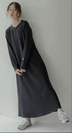 Championブラック ロングワンピース カットソー