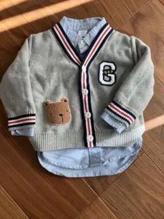 GAP 80 クマ刺繍 カーディガン シャツ　セット売り