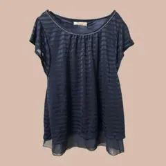 any SiS ボーダー 半袖カットソー ネイビーのサムネイル