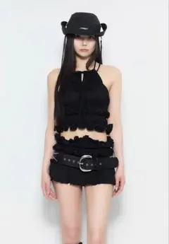 GLOWNY GIRLFRIEND LACE RUFFLE MINI SKIRT - メルカリ