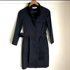ネイビー トレンチコート スプリングコートウエストベルト付き