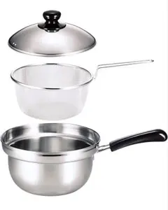 下村企販 片手鍋 ゆで名人 ザル付 20cm 【日本製】2.4L 直火・IH対応のサムネイル