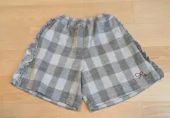 ハッカキッズ　チェック柄フリルハーフパンツ 130cm