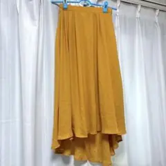 スカート　マスタード　イエロー 巻きスカート