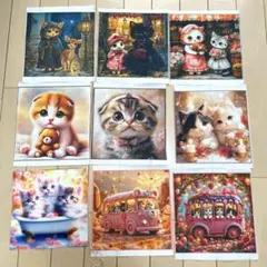 34 未使用 可愛い猫ちゃんパネル生地3枚 - メルカリ