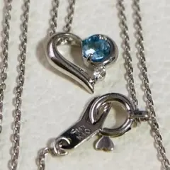 美品 k10 スタージュエリー アクアハートムーン ネックレス ホワイトゴールド