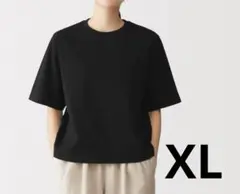 無印良品　涼感ＵＶカットクルーネックワイド半袖Ｔシャツ婦人ＸＬ・黒のサムネイル