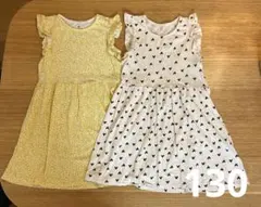 H&M ノースリーブワンピース 2枚セット　花　ハート