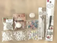 【新品あり】ラメパウダー・パーツ他　ハンドメイドセット　ネイル