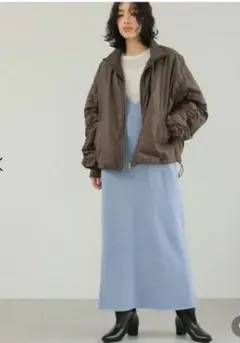 【美品】レプシィム 　ライト中綿スタンドブルゾン　ダークブラウン