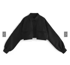 ☆期間限定セール☆ショート丈ワークシャツ[tg687] 黒