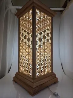 ④組子細工　行燈　間接照明　伝統工芸品 楽天市場】組子 行灯 和モダン LED 照明 スタンドライト フロア
