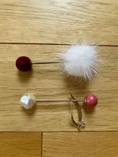 ファーとパールのチャームセット