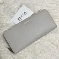 未使用✨ FURLA ラウンドジップ ロングウォレット ゴールドロゴ