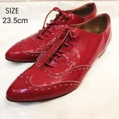 chausser　ショセ エナメルシューズ　チェリーレッド　ウィングチップのサムネイル