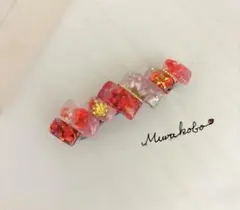 オレンジのスクエアバレッタ　No.2292