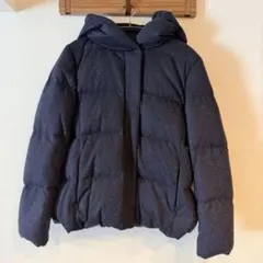 美品　ユニクロ　ウールダウンジャケット　ネイビー　M