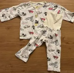 スヌーピー パジャマ 90cm 前ボタン 腹巻き付きパンツ