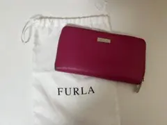FURLA ピンク レザー 長財布 保存袋付き