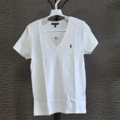 【タグ付 新品未使用】ラルフローレン　 VネックTシャツ 白 ポニー刺繍 XL