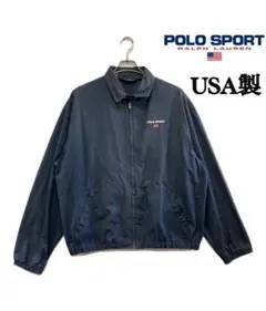 90s USA製 POLO SPORT スイングトップ　Lサイズ 紺　ポロスポのサムネイル