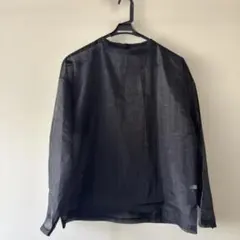 Simplicite シアー素材 長袖トップス ブラック 透け感のサムネイル