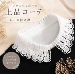 つけ襟 ホワイト レース 花柄 レディース 重ね着風 可愛い c11