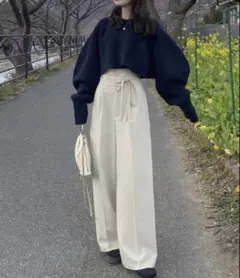 最終値下げ！hinari ハイウエストリボンパンツのサムネイル