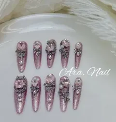 現品♡キラキラネイルチップ　ギャル　y2k ストーン　量産　クリスマス