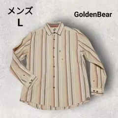 ゴールデンベア メンズ　綿　コットン　ストライプシャツ　 L　サイズ