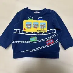 MIKIHOUSE 電車とクマ刺繍 長袖トレーナー