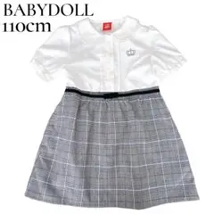【極美品】ベビードール フォーマル　ワンピース 110 チェック 発表会 入学式