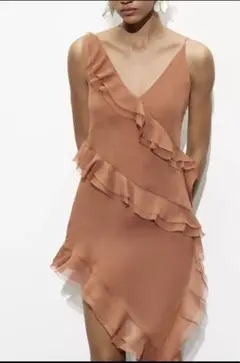FRILLED ASYMMETRIC DRESS