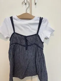 ZARA キッズ 重ね着風トップス ホワイト 131cmのサムネイル
