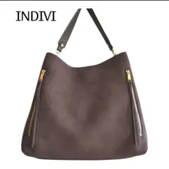 INDIVI ショルダーバッグ ブラウン 3層