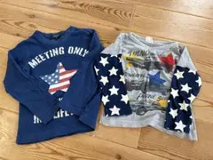 長袖カットソー2枚セット（青・グレー）