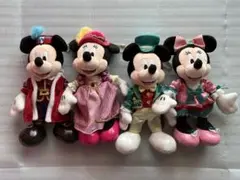ミッキー・ミニー コスチュームぬいぐるみバッジ4体セット