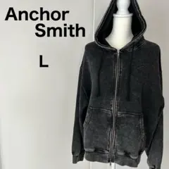 アンカースミス　パーカー　ヴィンテージ加工　ダブルジップパーカー　グレー　Lのサムネイル
