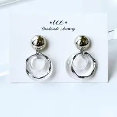 1004★シルバー×クリアリング　シンプル　ハンドメイド　ピアス　イヤリング