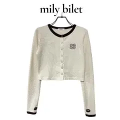 mily bilet 配色 指穴 スナップボタン クロップドワッフルカーディガンのサムネイル